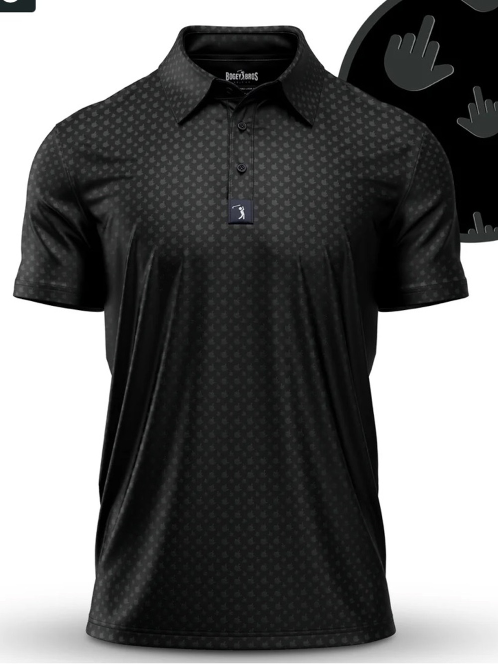 Bogey Bros Black Men's Short-Sleeve Performance Polo